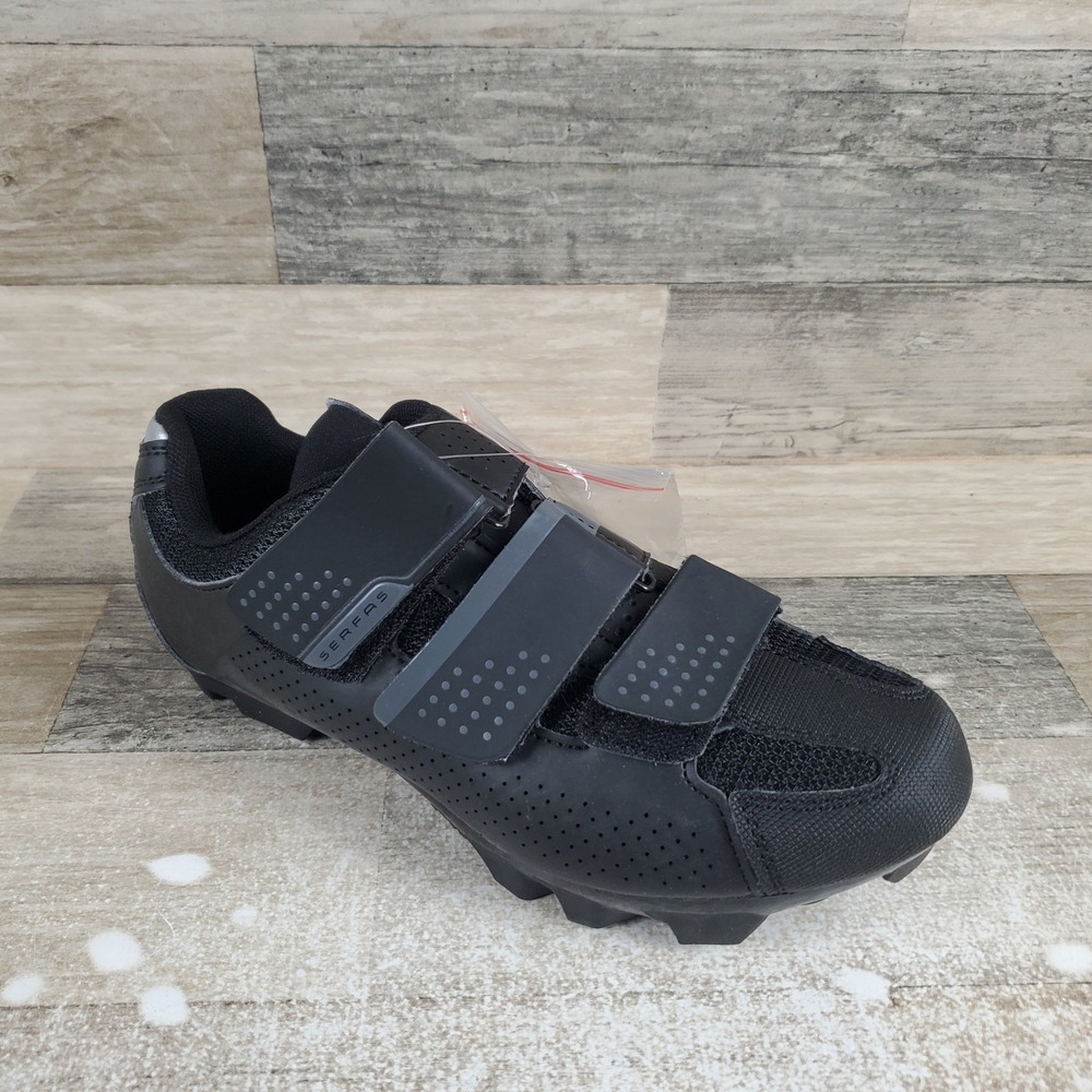Serfas Singletrack MTB 3-Strap Womens Mountain Bike Shoe Sz 5.5 Black SPD Cleats